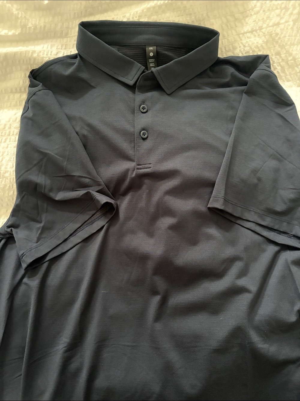 lululemon athletica Black Short-Sleeve Polo